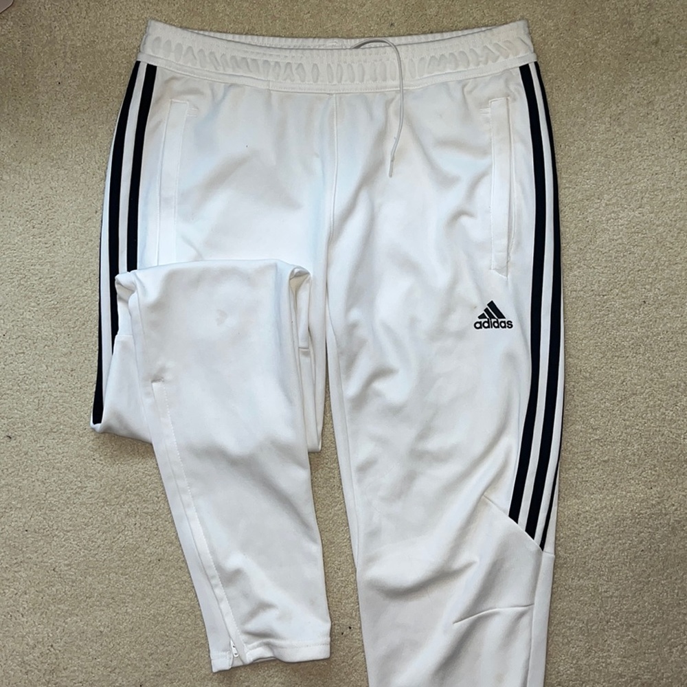 Adidas white joggers
